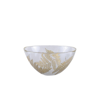 Saladekom 30x30x15 cm glas transparant goud