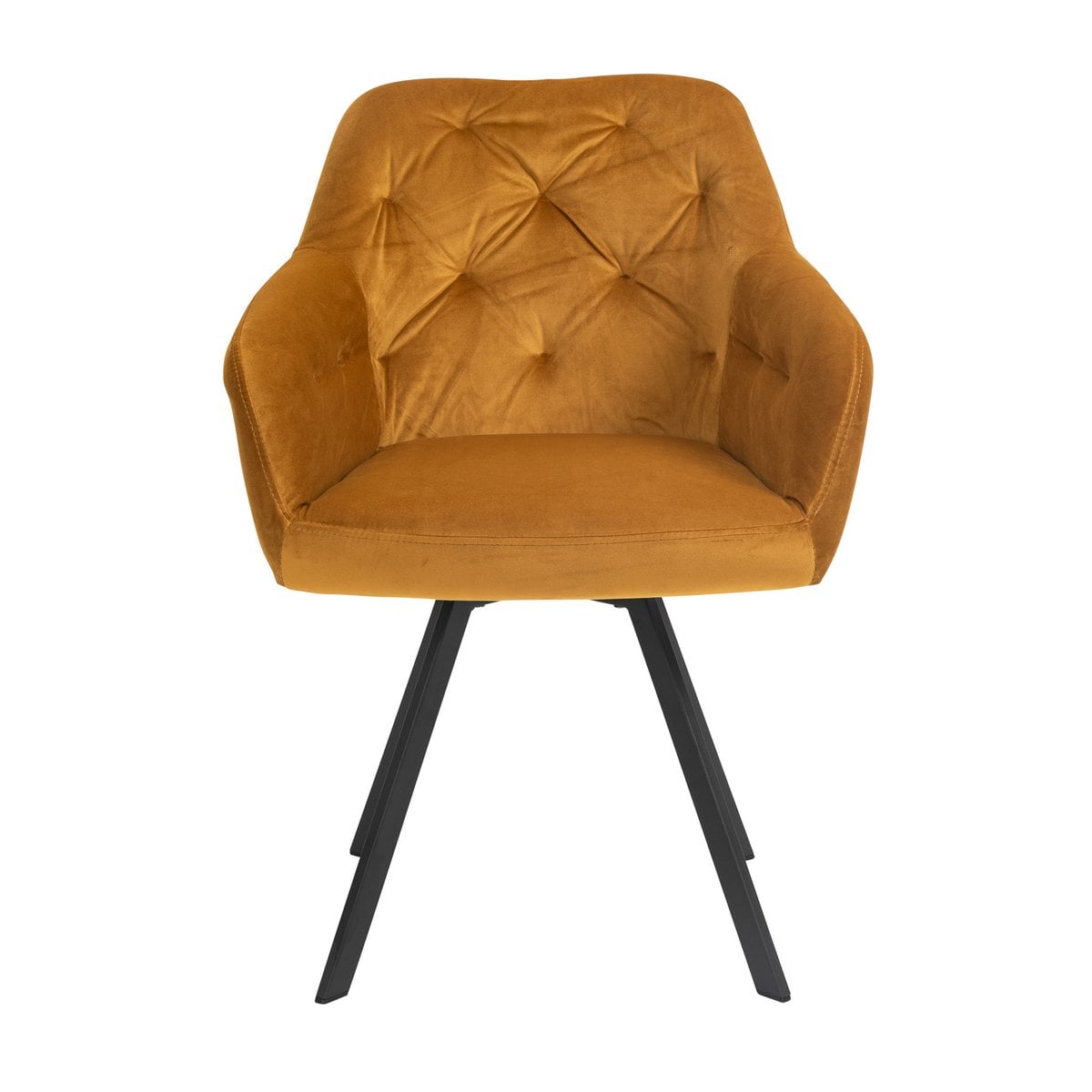 Fauteuil draaibaar 360° fluweel mosterdgeel