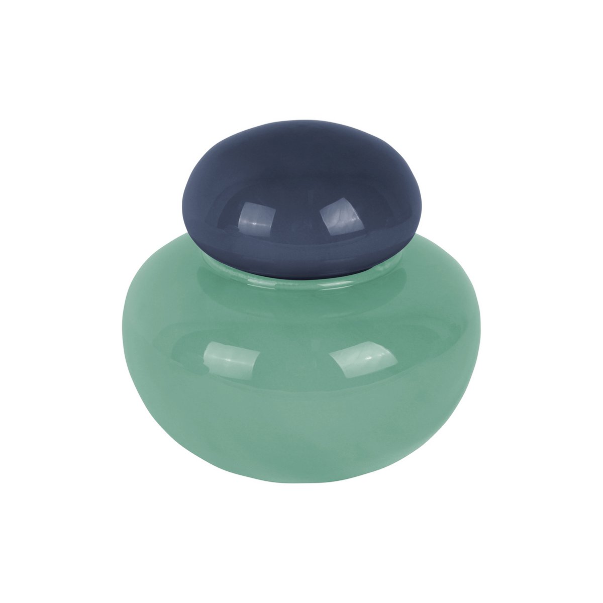 Vaas glas blauw 14x14 cm