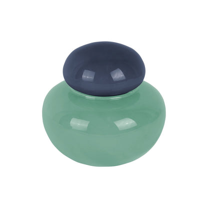 Vaas glas blauw 14x14 cm
