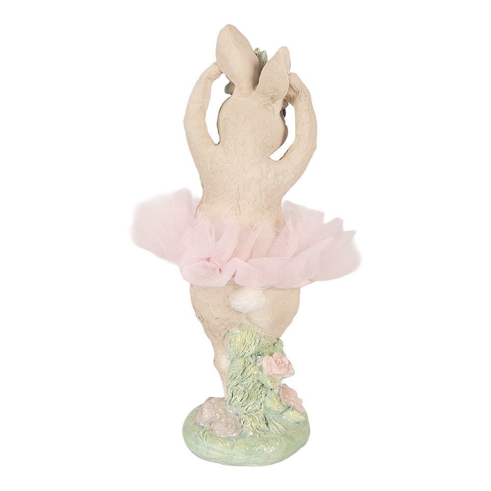 Decoratie Beeld Konijn 10x9x27 cm Beige Kunststof