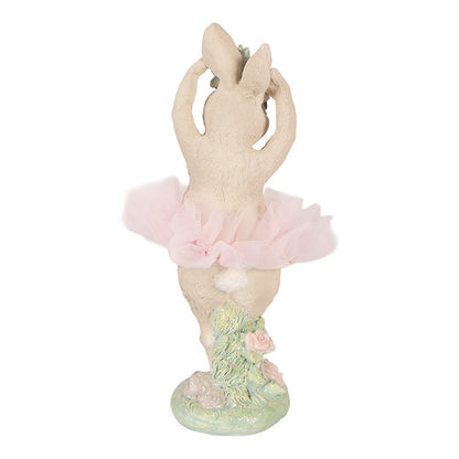 Decoratie Beeld Konijn 10x9x27 cm Beige Kunststof