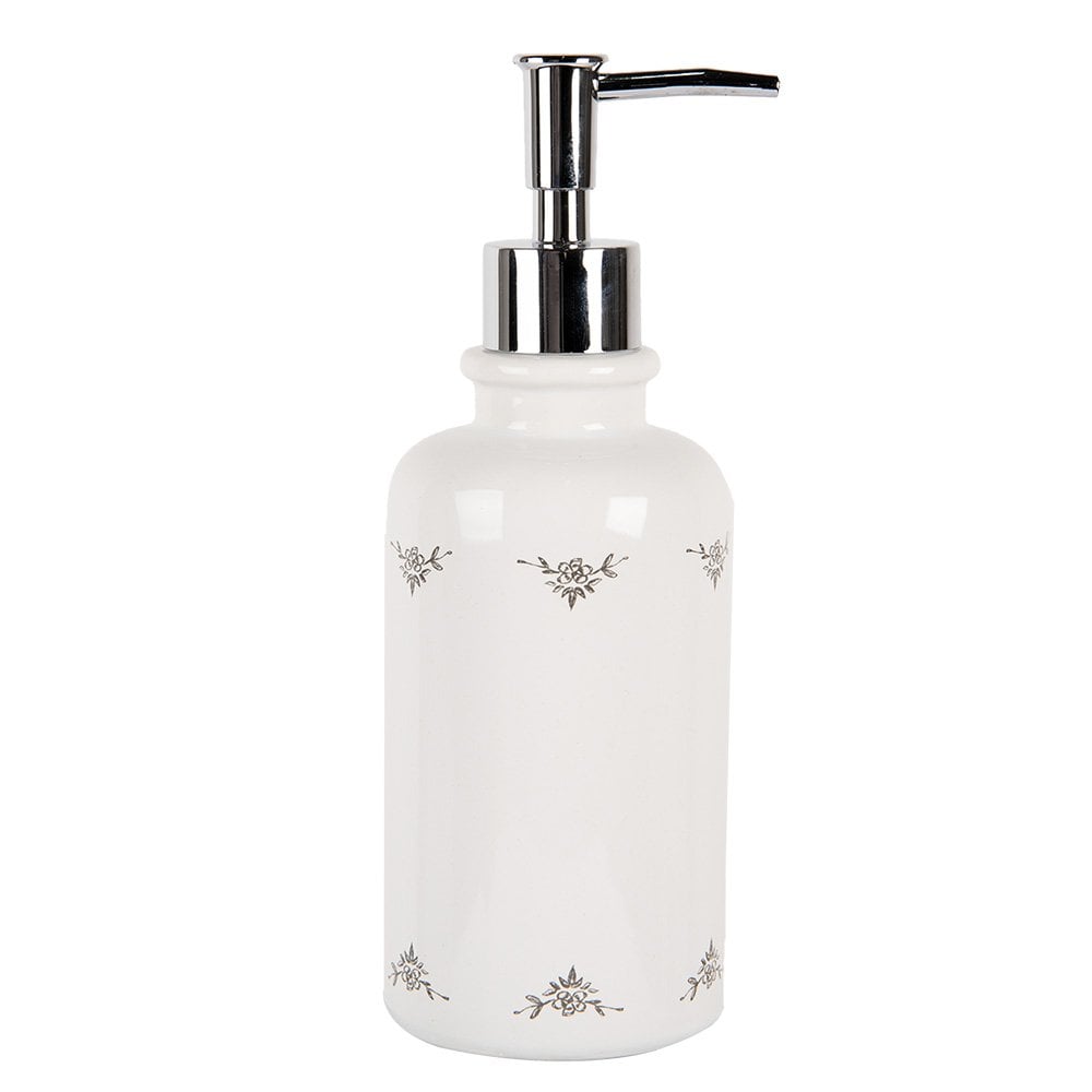 Zeepdispenser 350 ml wit keramiek haan