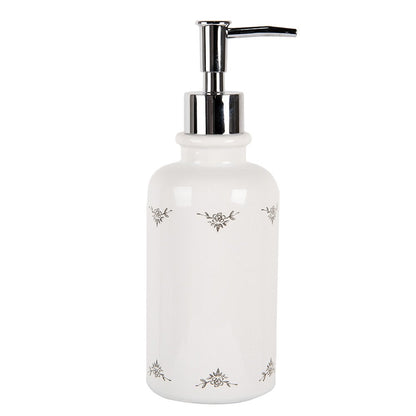 Zeepdispenser 350 ml wit keramiek haan
