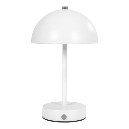Tafellamp LED wit metaal oplaadbaar 15x15x25 cm