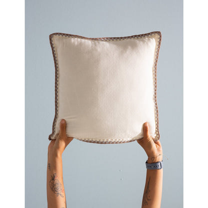 Kussenhoes 40x40 cm mousseline GOTS crochet