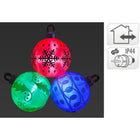 Opblaasbare kerstballen set 3 stuks 183 cm groen rood blauw