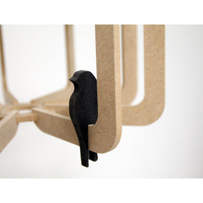 Hanglamp hout 30 cm MDF zwart