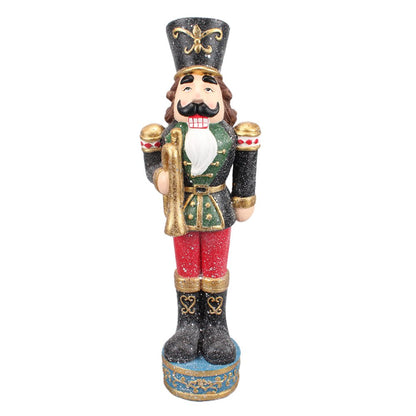 Notenkraker decoratie 65 cm groen goud kunststof
