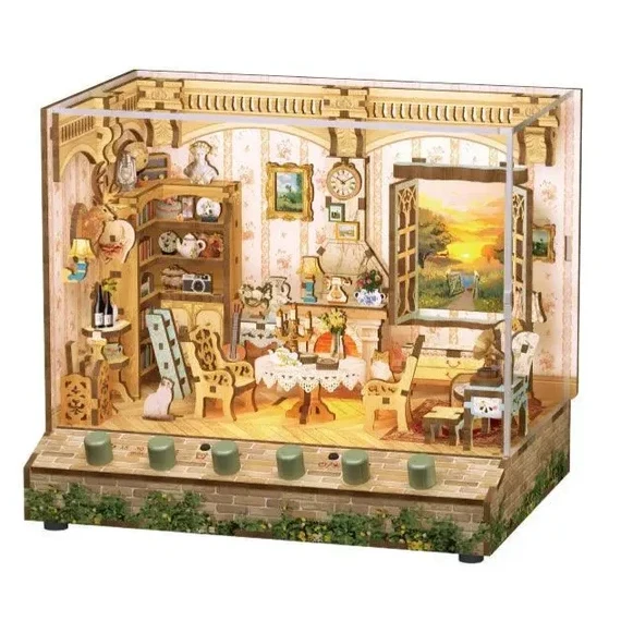 Tonecheer DIY 3D Houten Puzzel Zes Geluidseffecten Stofkap