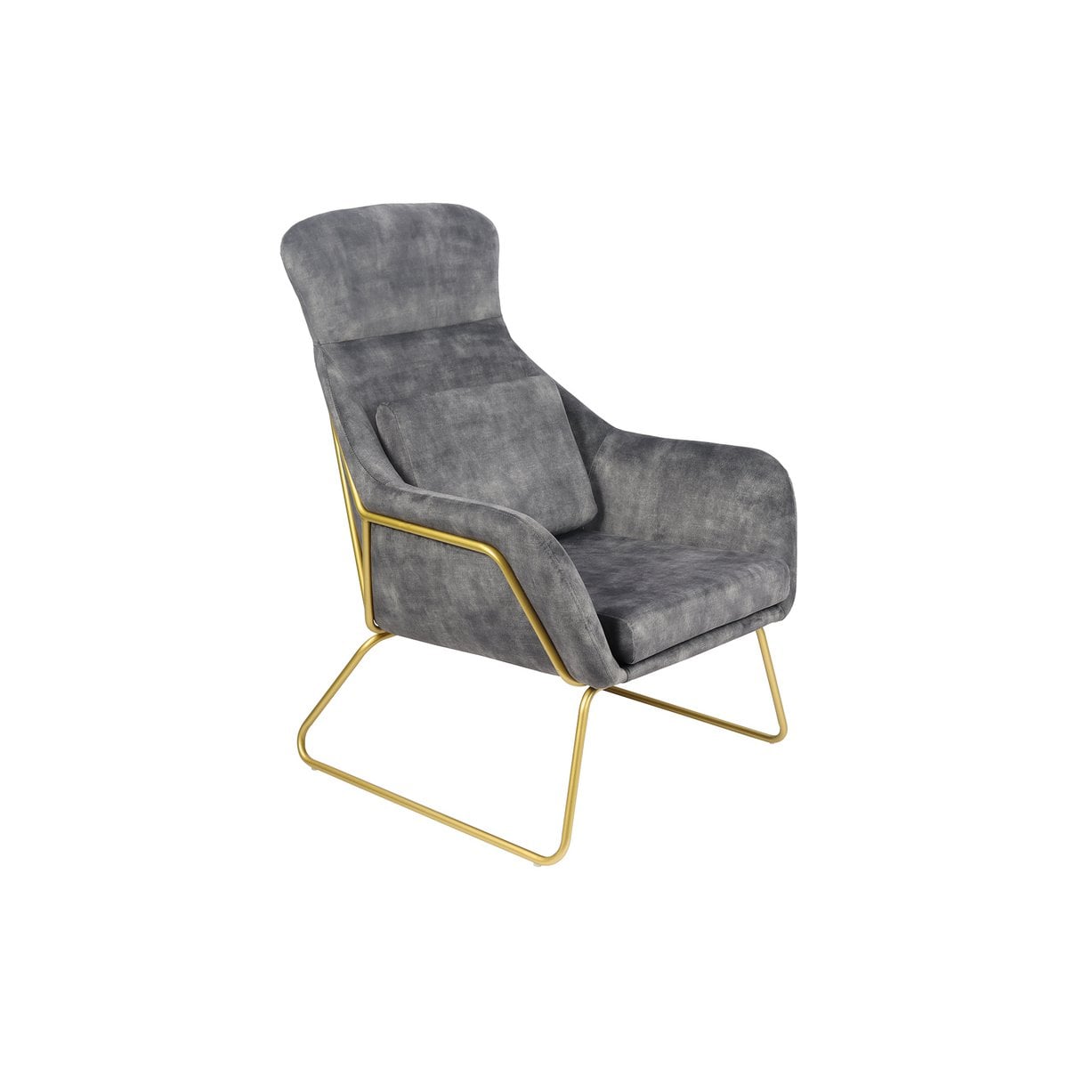 Grey velvet lounge chair