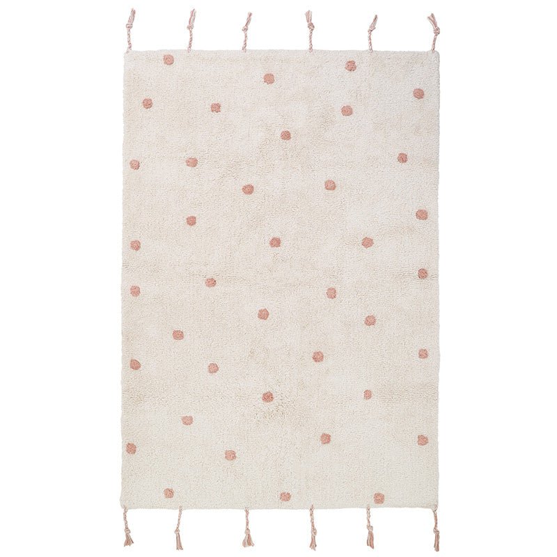 Kindertapijt 100x150 cm katoen roze nude stippen
