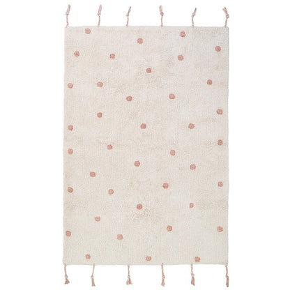 Kindertapijt 100x150 cm katoen roze nude stippen