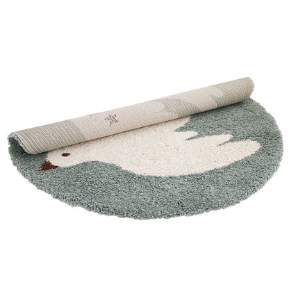 Rond tapijt 120 cm aquablauw vogel