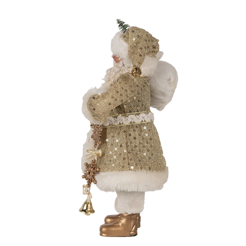 Kerstman decoratie 17x10x27 cm wit goud
