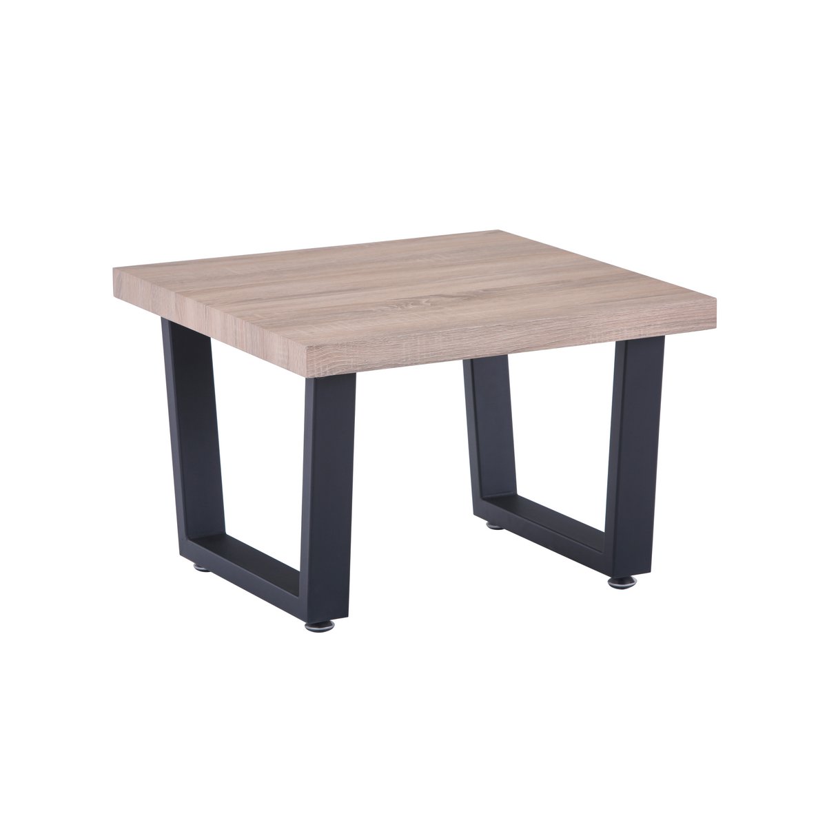 Salontafel 60x60x40 cm eiken decor zwart sledeonderstel
