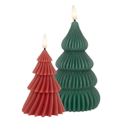 LED kaars 8x17 cm groen wax