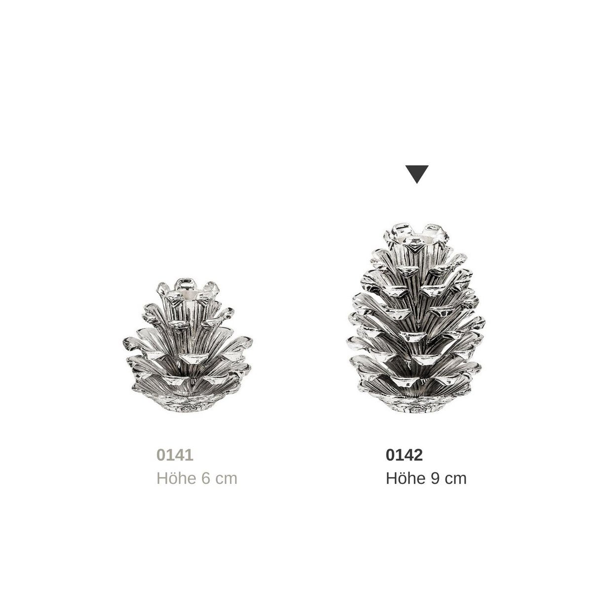 Kandelaar kegel H 9 cm zilver aluminium