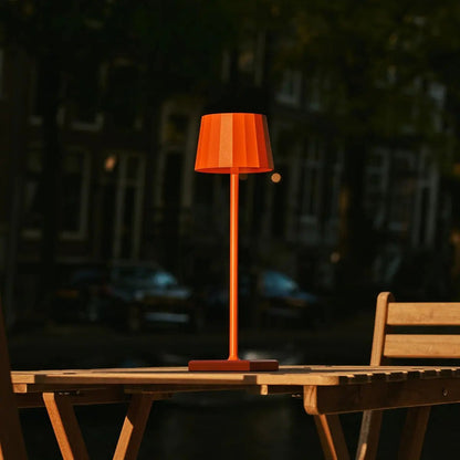 Tafellamp oranje metaalijzer draadloos dimbaar 38 cm
