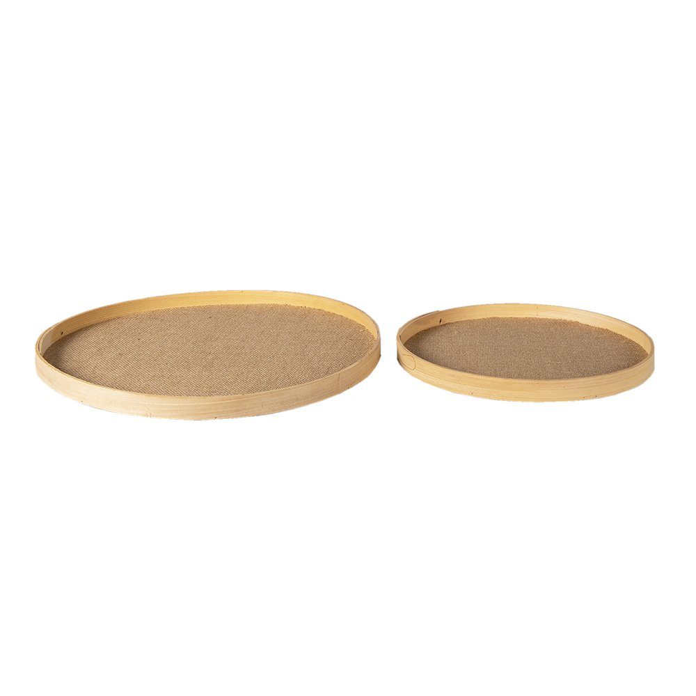 Serveerschalen set 2 bruin hout