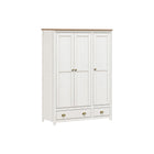 Kledingkast massief dennenhout wit bruin 136x185x54 cm