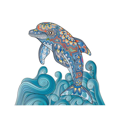 Logica Giochi Wooden Mandala Puzzle Dolphin, 28.4x26 cm