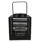 Lantern 21x21x25 cm Black Bamboo Candle Holder
