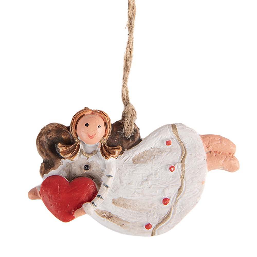 Kersthanger Engel 7x1x5 cm Wit Kunststof