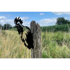 Wanddecoratie haan zwart 31,7x16,3x0,2 cm hout metaal