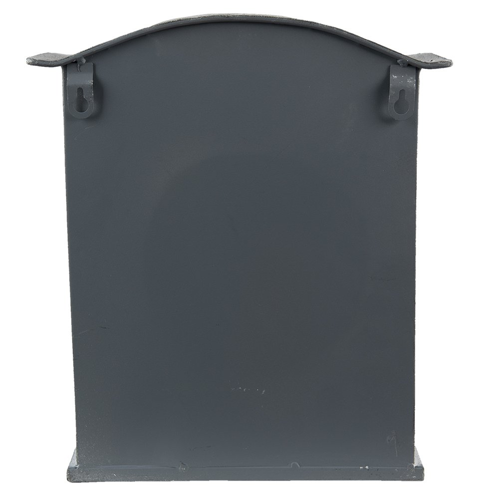 Brievenbus 26x10x31 cm metaal grijs wit