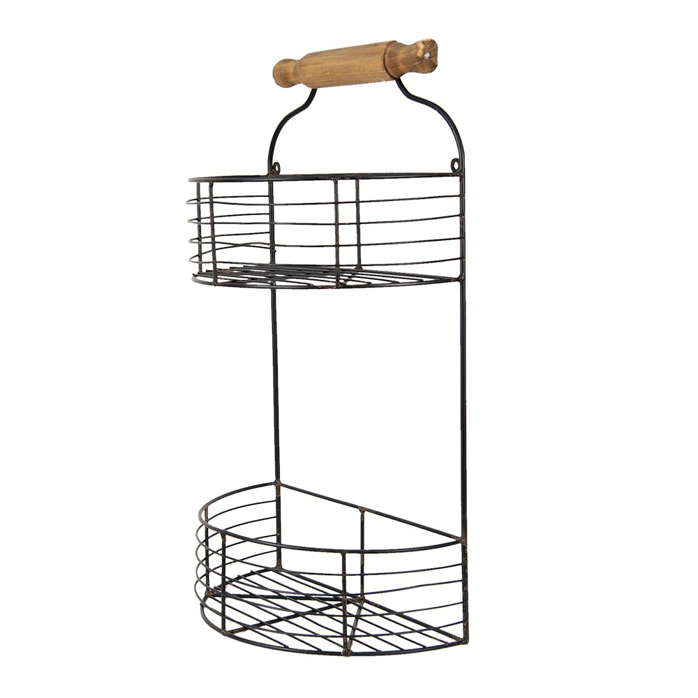 Wandrek 31x17x54 cm Zwart IJzer Muurrek