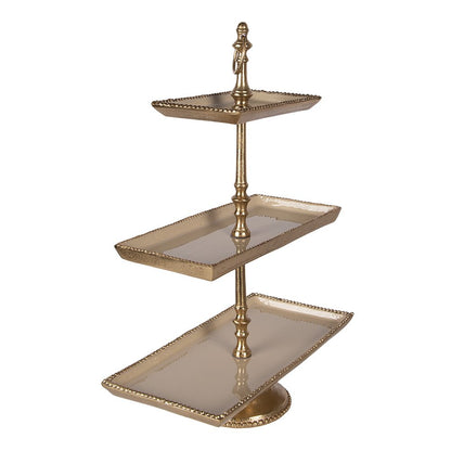 Etagère 3 laags 34x17x50 cm Beige Aluminium