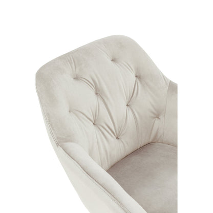 Fauteuil fluweel crème 61x85x45 cm