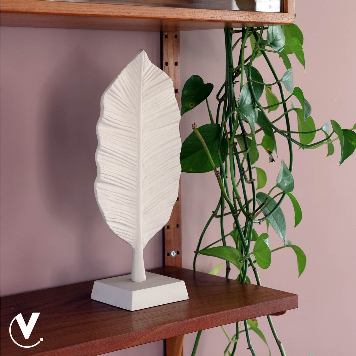 Ornament metaal hout 14x10x30 cm beige zwart