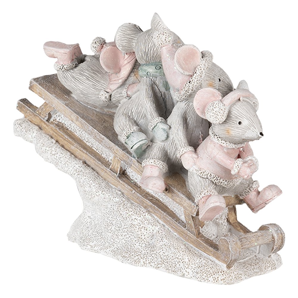 Beeld muis 15x5x11 cm wit kunststof