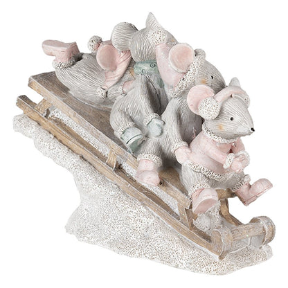 Beeld muis 15x5x11 cm wit kunststof