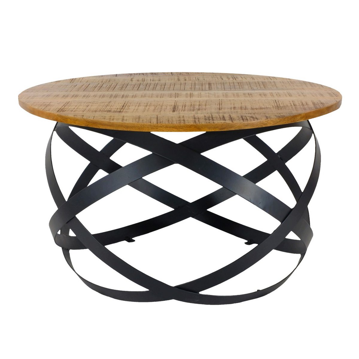 Bijzettafel rond Ø 75 cm tabak metaal