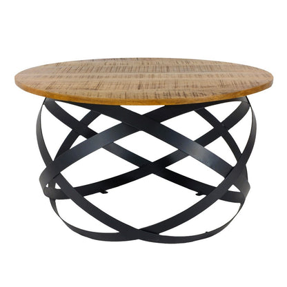 Bijzettafel rond Ø 75 cm tabak metaal