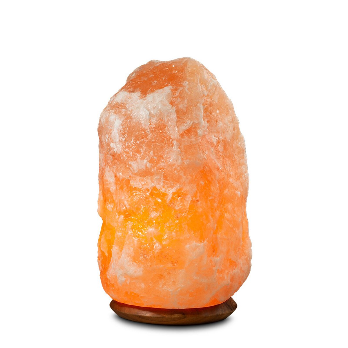 Himalaya Zoutlamp Met Houtenvoet Oranje 18 Tot 22 Kilo