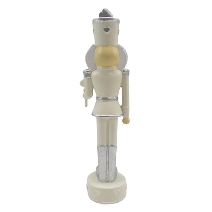 Beeld Notenkraker 17 cm Beige Zilverkleurig Kunststof Kerstdecoratie