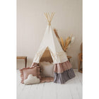 Tipi met ruches poederroze schelpmattenset