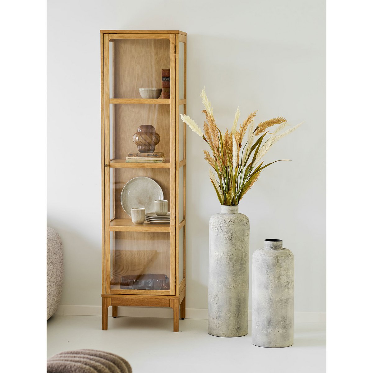 Hou Decoratieve pot, metaal, antiek beige, ø24x78,5 cm