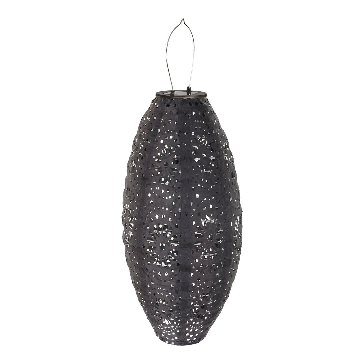 LED-lantaarn grijs 20x20x40 cm zonne-energie