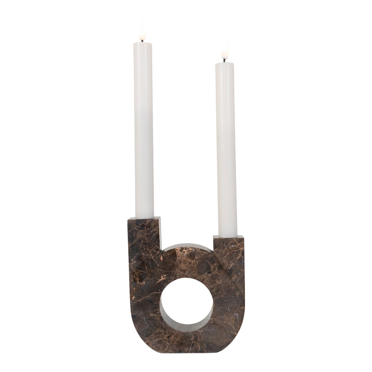 Kaarshouder - Marmer, Bruin, 12x3,5x14cm