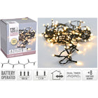 Lichtsnoer 9 meter 120 LED warm wit batterij