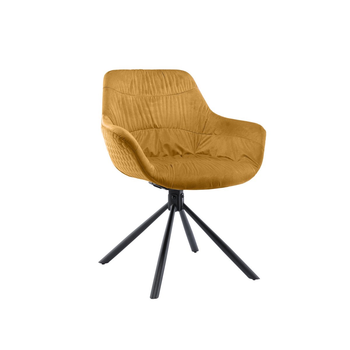 Fauteuil mosterdgeel fluweel honingraatstiksel 64x82x63 cm