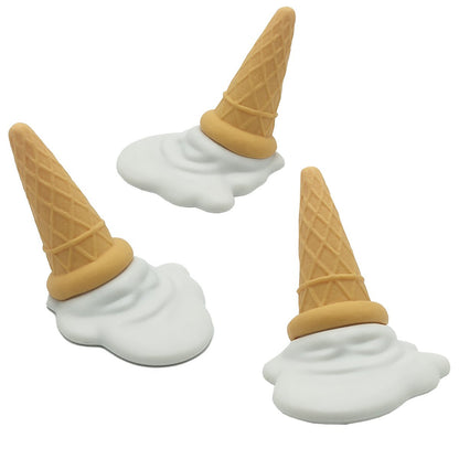 Deurstopper ijsstokje plastic wit geel 12x11x10 cm