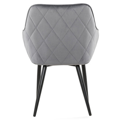 Eetkamerstoel grijs fluweel 61x60x85 cm