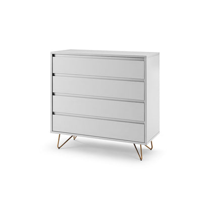 Ladekast 90x40x90 cm wit met gouden poten