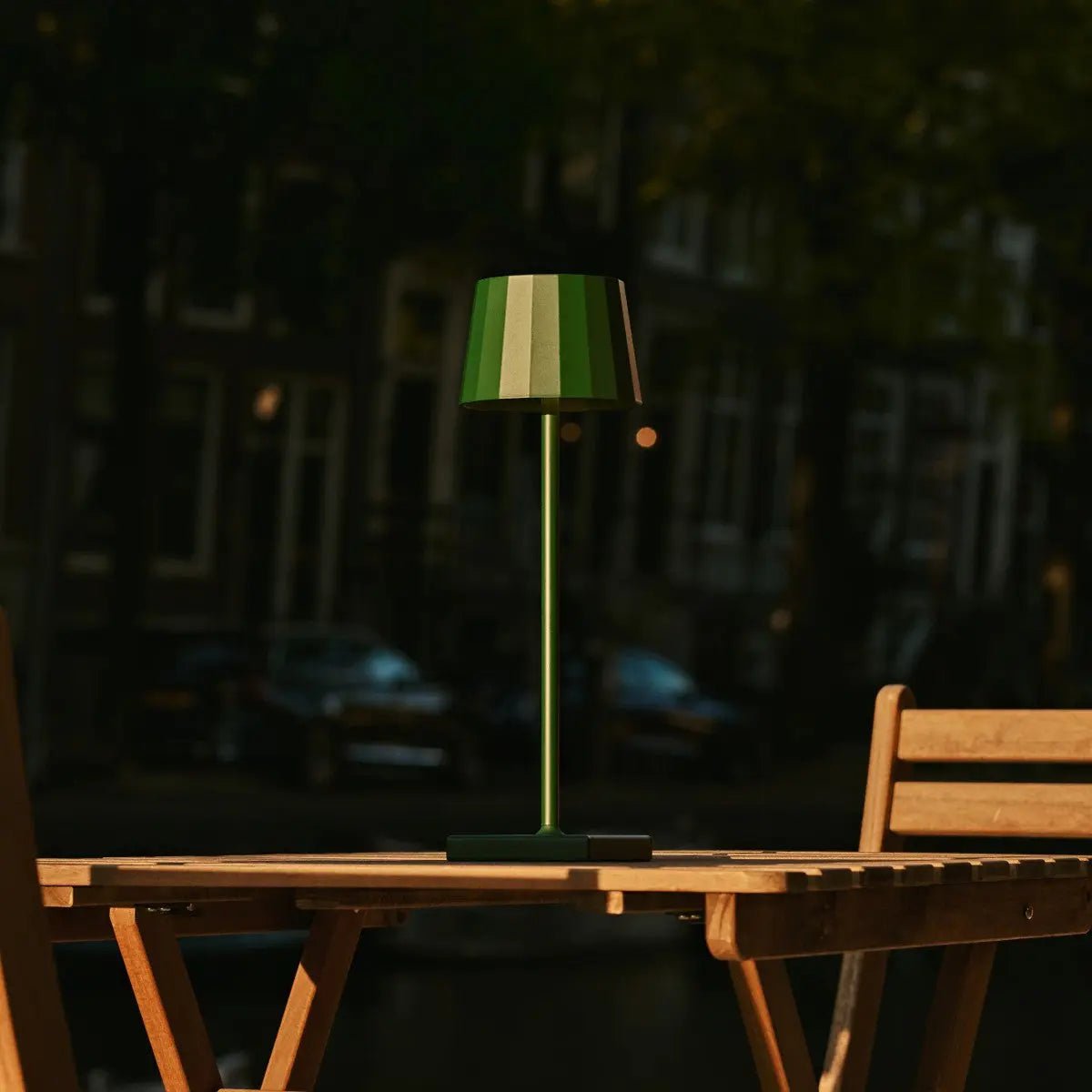 Tafellamp groen metaal Ø10x38 cm dimbaar oplaadbaar